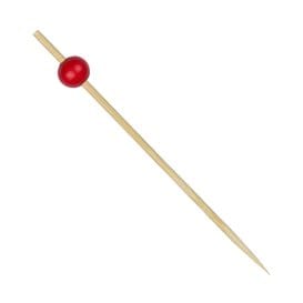 Pinchos de Bambu Decorado "Big Ball" Rojo 120mm (5000 Uds)