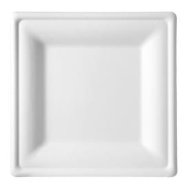 Plato Cuadrado Caña de Azucar Blanco 150x150mm (1000 Uds)