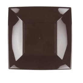 Plato de Plastico Llano Marron Nice PP 230mm (25 Uds)