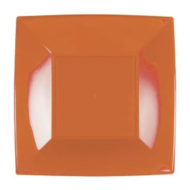 Plato de Plastico Llano Naranja Nice PP 180mm (25 Uds)