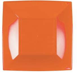 Plato de Plastico Llano Naranja Nice PP 290mm (12 Uds)