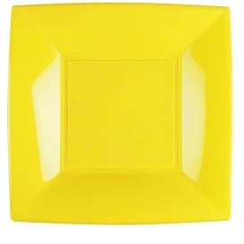 Plato de Plastico Llano Amarillo Nice PP 290mm (12 Uds)