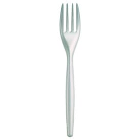 Tenedor de Plastico Easy PS Blanco Perlado 180mm (20 Uds)