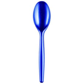 Cuchara de Plastico Easy PS Azul Perlado 185 mm (20 Uds)