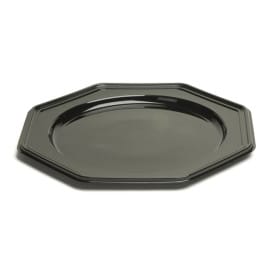 Bajoplato de Plastico Catering Octog. Negro 30 cm (50 Uds)