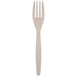 Tenedor de Plastico Easy PS Beige 180mm (20 Uds)