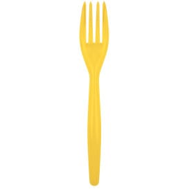 Tenedor de Plastico Easy PS Amarillo 180mm (20 Uds)