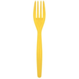 Tenedor de Plastico Easy PS Amarillo 180mm (20 Uds)