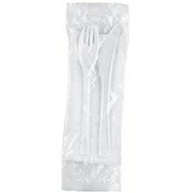 Set Cubiertos Plastico Next Tenedor, Cuchillo y Servilleta (500 Uds)