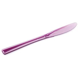 Cuchillo de Plastico Premium Berenjena 200mm (10 Uds)