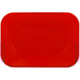 Bandeja de Plastico PP "X-Table" Rojo 330x230mm (60 Uds)