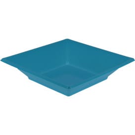 Plato de Plastico Hondo Cuadrado Turquesa 170mm (5 Uds)