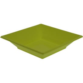 Plato de Plastico Hondo Cuadrado Pistacho 170mm (25 Uds)