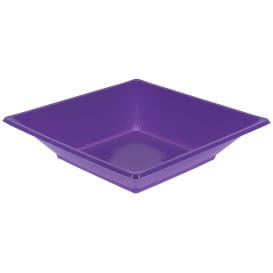 Plato de Plastico Hondo Cuadrado Lila 170mm (5 Uds)