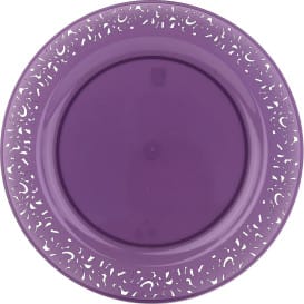 Plato Plastico Redondo "Mandala" Berenjena 19cm (88 Uds)