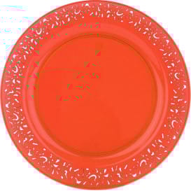 Plato Plastico Redondo "Mandala" Naranja 19cm (88 Uds)