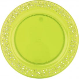 Plato Plastico Redondo "Mandala" Verde 19cm (4 Uds)