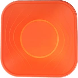 Bol de Plastico PP "X-Table" Cuadrado Naranja 180x180mm (8 Uds)