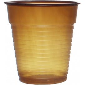 Vaso de Plastico PS Vending Marrón 166ml (100 Uds)