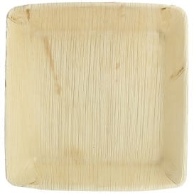 Plato Hondo Cuadrado Hoja de Palma 16x16cm (100 Uds)