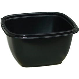 Bol Plástico Negro PET 375ml 125x125x50mm (50 Uds)