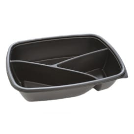 Envase de Plastico PP 3C Negro 23x17x5cm (75 Uds)