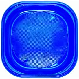 Plato de Plastico PS Cuadrado Azul Oscuro 200x200mm (30 Uds)