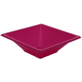 Bol de Plastico Cuadrado Fucsia 120x120x40mm (25 Uds)