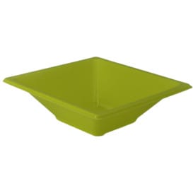 Bol de Plastico Cuadrado Pistacho 120x120x40mm (12 Uds)