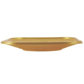 Plato de Plastico PP "X-Table" Cuadrado Oro 230mm (8 Uds)