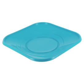 Plato de Plastico PP "X-Table" Cuadrado Turquesa 180mm (8 Uds)