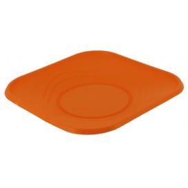Plato de Plastico PP "X-Table" Cuadrado Naranja 180mm (120 Uds)