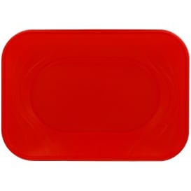 Bandeja de Plastico PP "X-Table" Rojo 330x230mm (2 Uds)