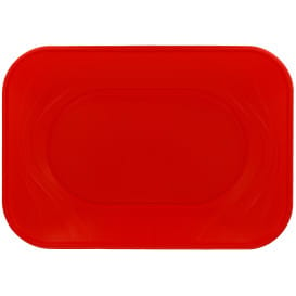 Bandeja de Plastico PP "X-Table" Rojo 330x230mm (2 Uds)