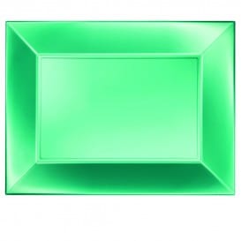 Bandeja Plastico Verde Nice Pearl PP 345x230mm (60 Uds)