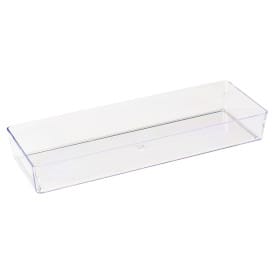 Bandeja de Plastico Rectangular Transparente 4,6x13cm (50 Uds)