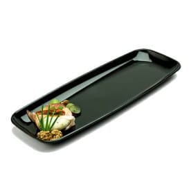 Bandeja Plastico Rectangular Dura Negro 22x56cm (5 Uds)