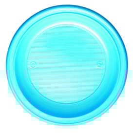 Plato de Plastico PS Hondo Azul Claro Ø220mm (30 Uds)