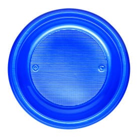 Plato de Plastico PS Hondo Azul Oscuro Ø220mm (30 Uds)