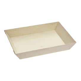 Bandeja de Madera 18x13x2,8cm 500ml (25 Uds)