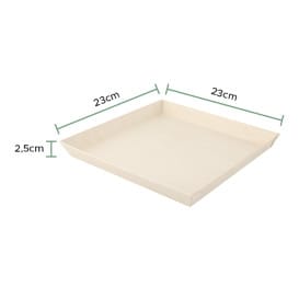 Plato de Madera Cuadrado 23x23x2,5cm 1250ml (25 Uds)