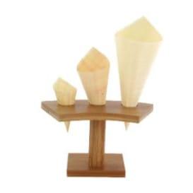 Soporte de Bambú para Cucurucho 3 Huecos (10 Uds)