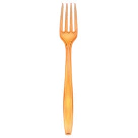 Tenedor de Plastico PS Premium Naranja 190mm (50 Uds)