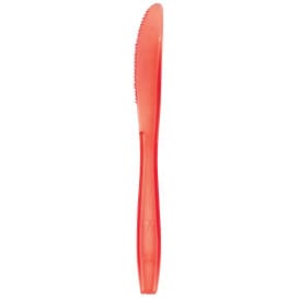 Cuchillo de Plastico PS Premium Rojo 190mm (50 Uds)