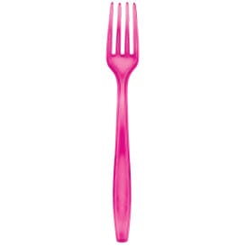 Tenedor de Plastico PS Premium Fucsia 190mm (50 Uds)
