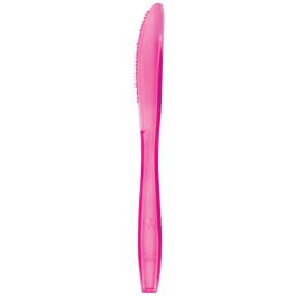 Cuchillo de Plastico PS Premium Fucsia 190mm (50 Uds)