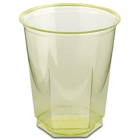 Vaso Plastico Hexagonal PS Cristal Pistacho 250ml (10 Uds)