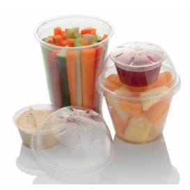 Tapa con Tarrina PET Cristal "Press&Dress" Ø9,2cm (50 Uds)