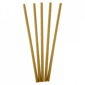 Pajita Recta de Papel Kraft Ø6mm 20cm (6000 Uds)