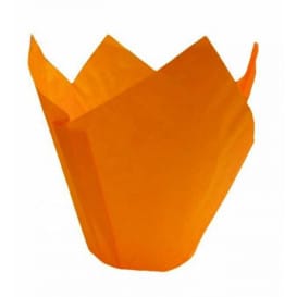 Cápsula Muffin Tulipa Antigrasa 72 mm Naranja (135 Uds)